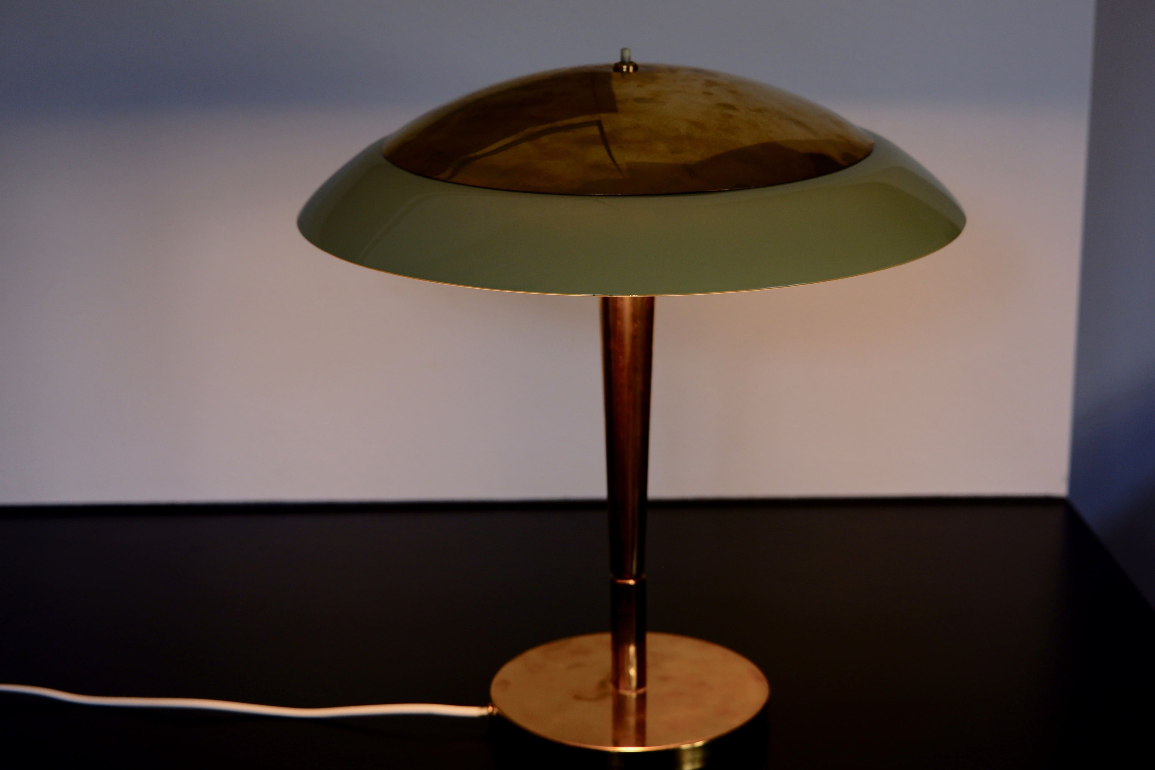 Paavo Tynell table lamp model 5061 for TAITO Brass and Glass.