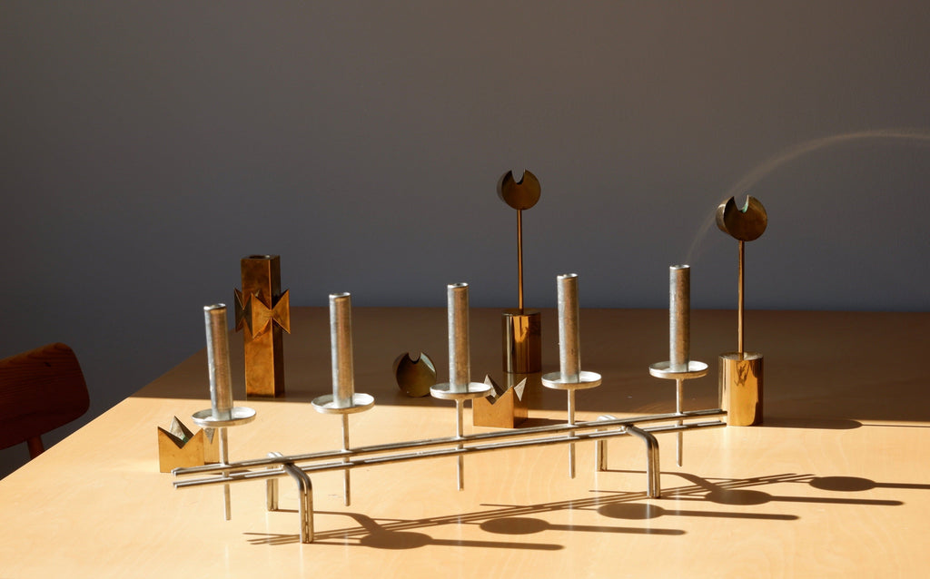 Paavo Tynell Candelholder circa 1960, Nikel brass.