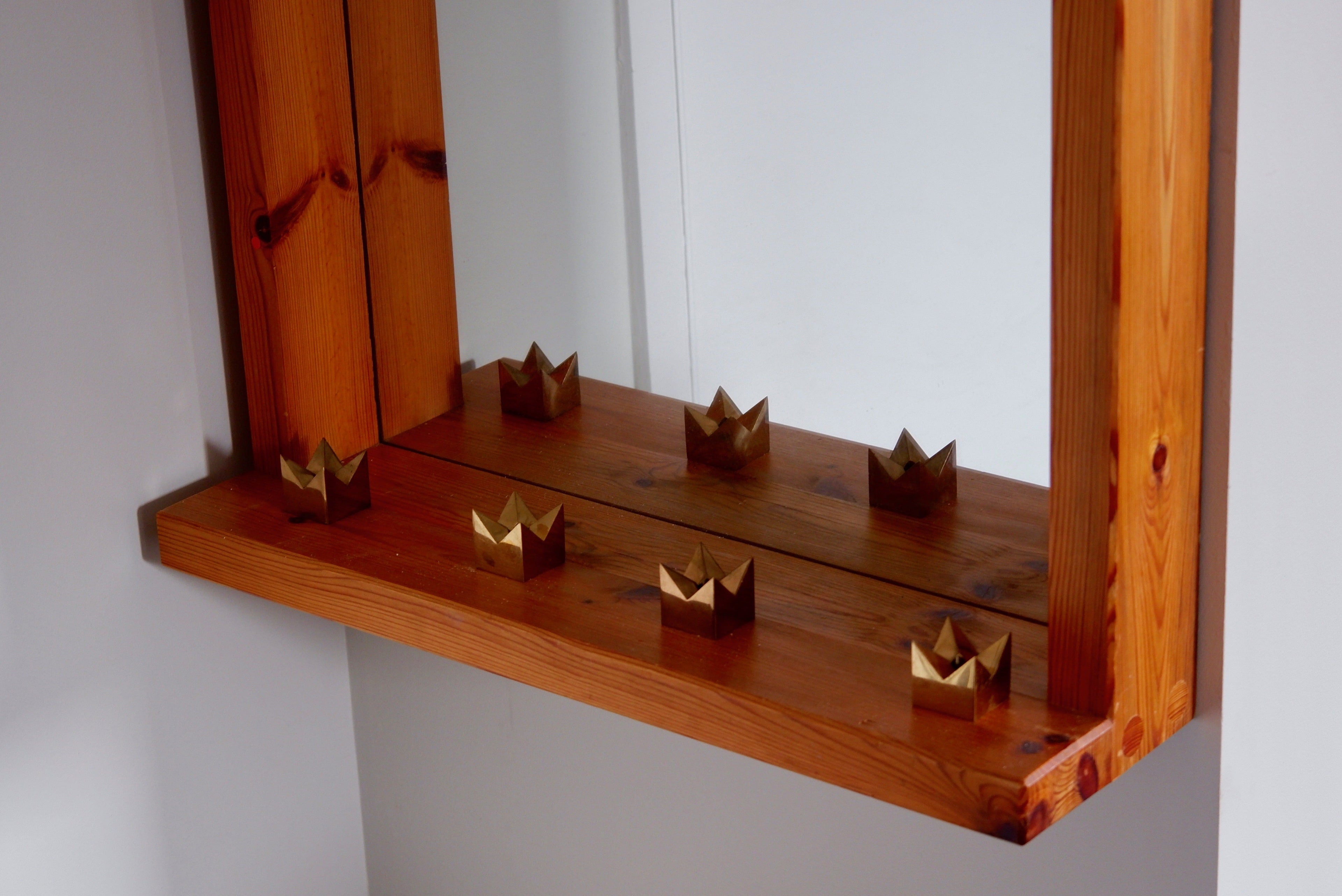 Important pine miror attributed to Roland Wilhelmsson circa 1960