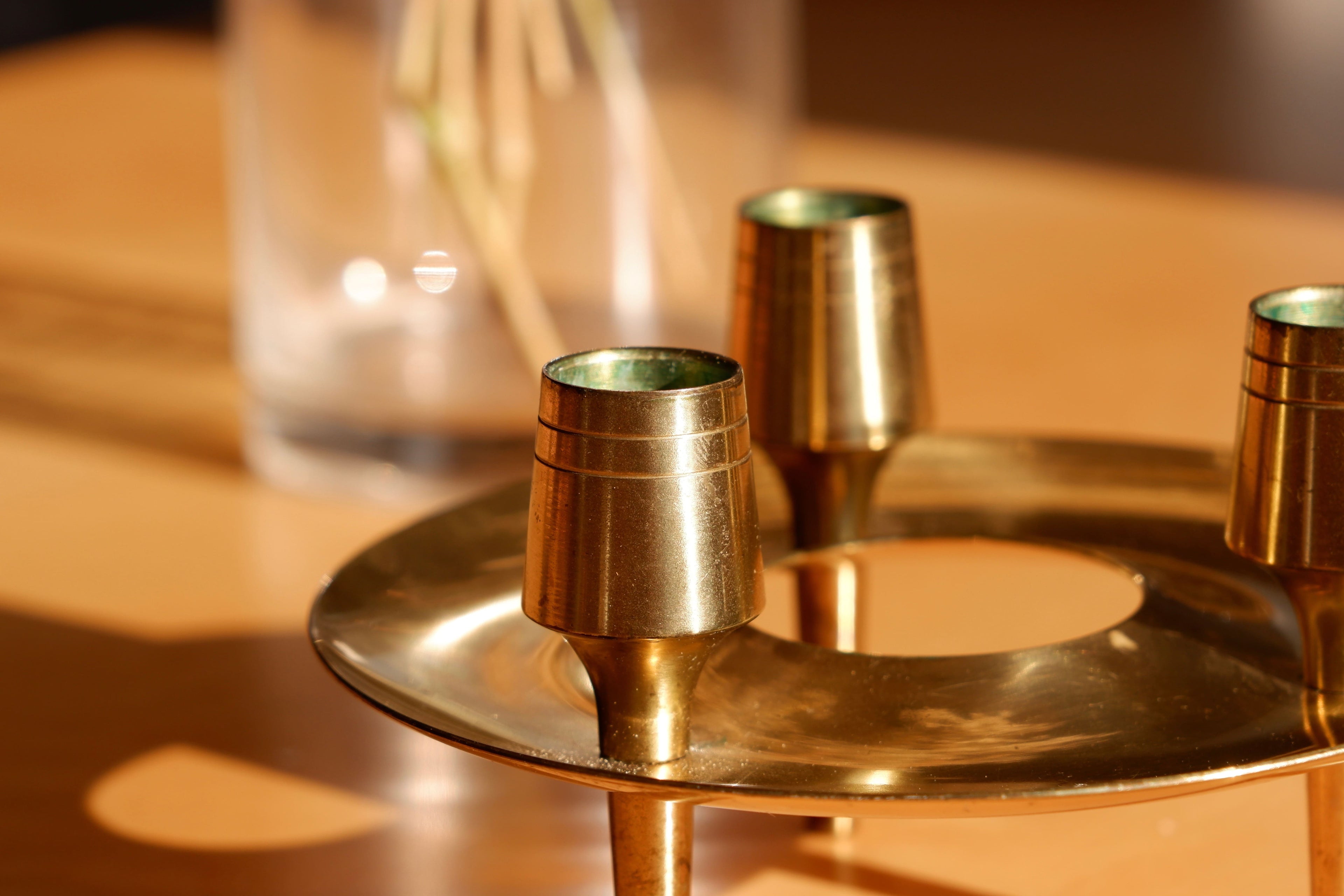 Paavo Tynell Brass Candle Holders for Taito.