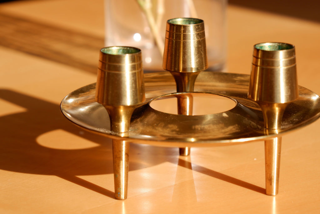 Paavo Tynell Brass Candle Holders for Taito.