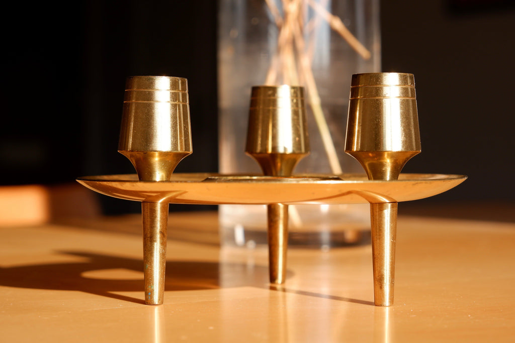 Paavo Tynell Brass Candle Holders for Taito.