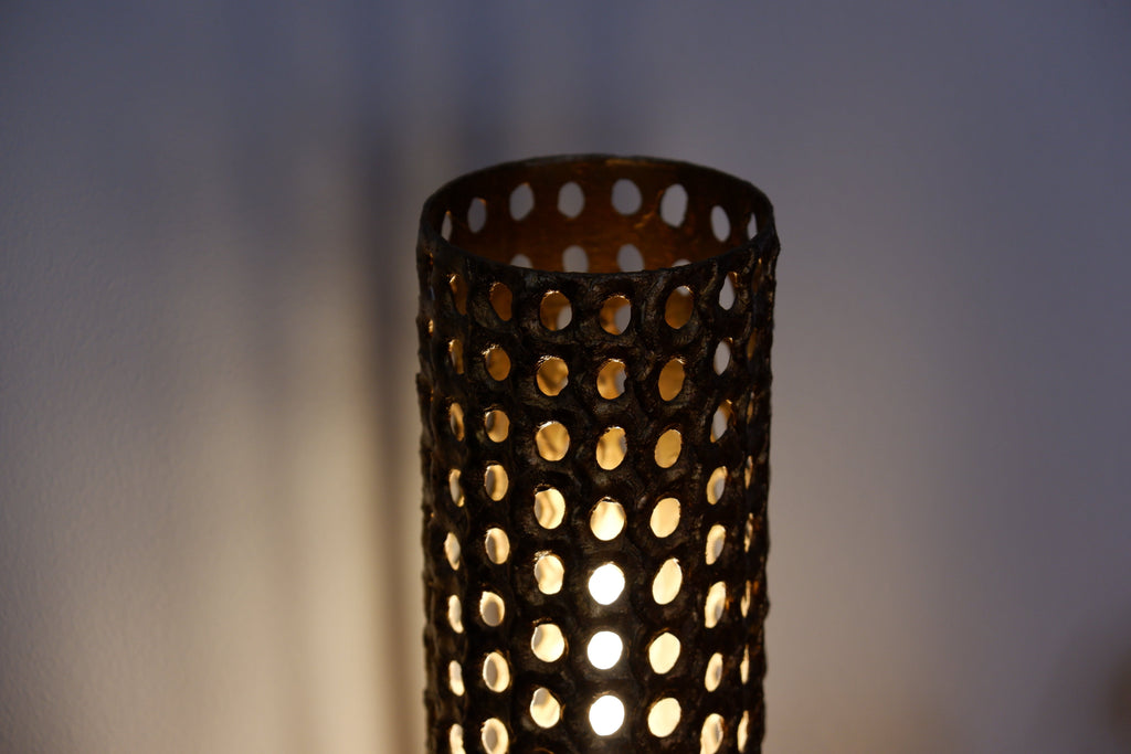 Important Pierre Forssell table lamp in solid brass, Circa 1975.