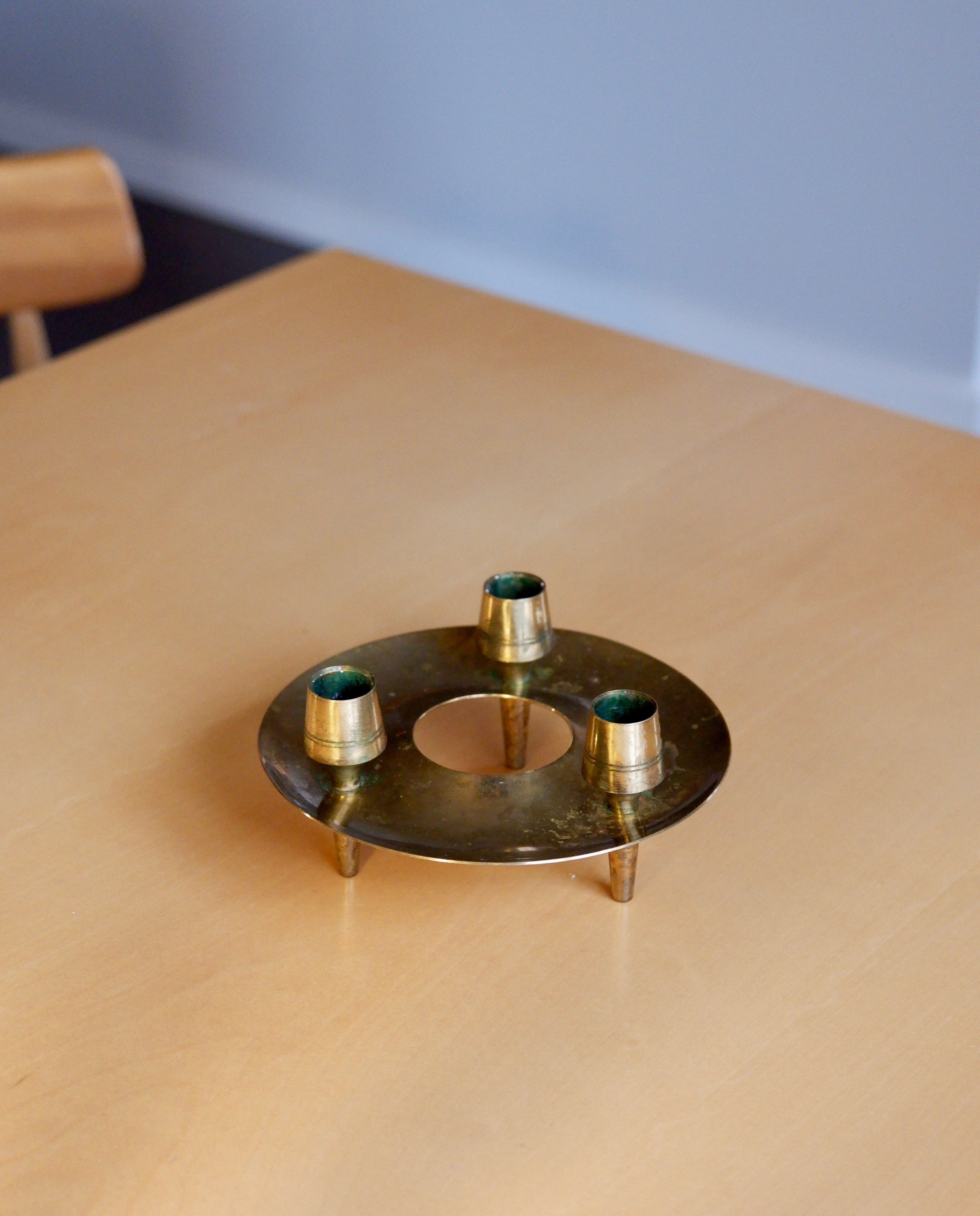 Paavo Tynell Brass Candle Holders for Taito.