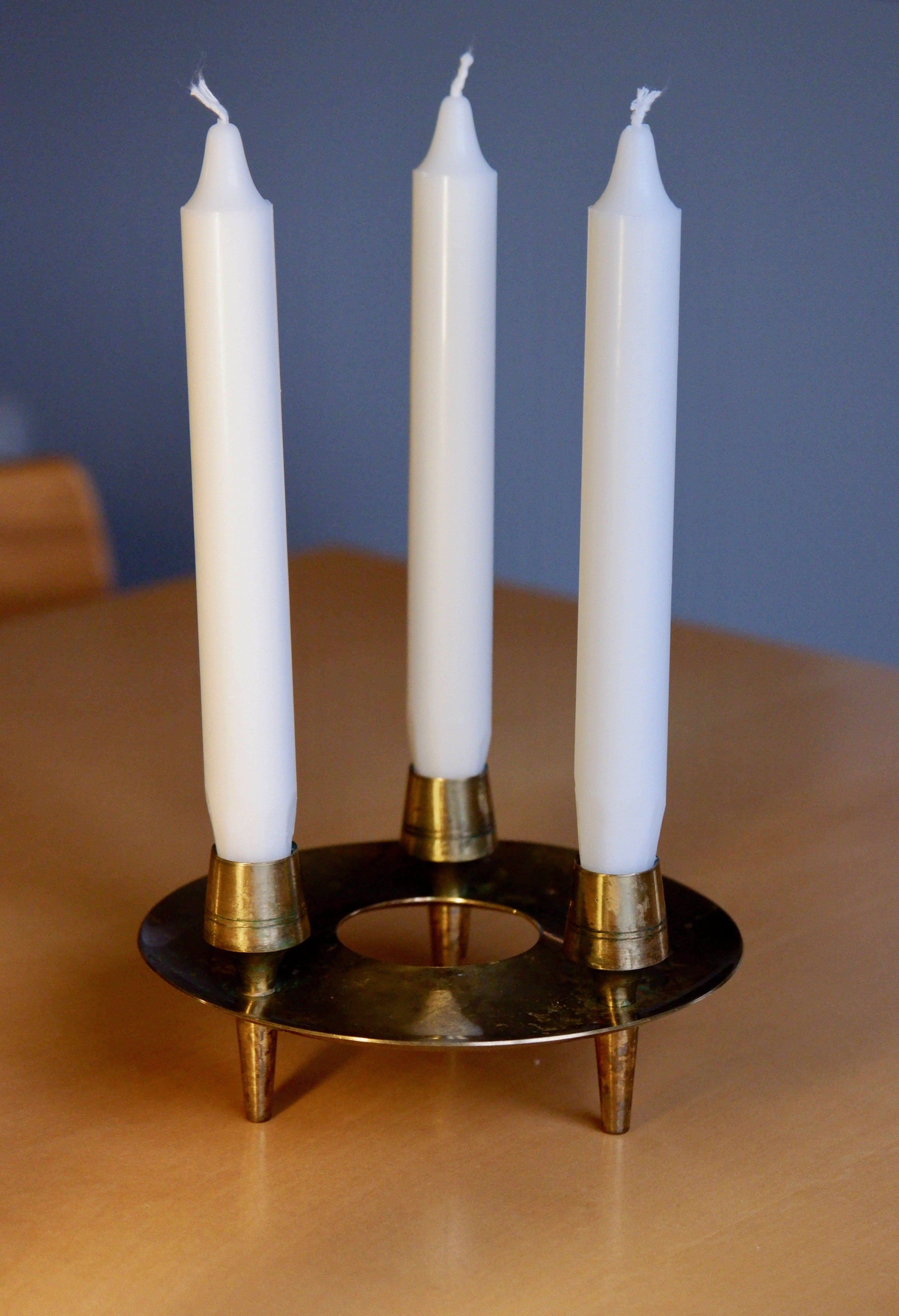 Paavo Tynell Brass Candle Holders for Taito.