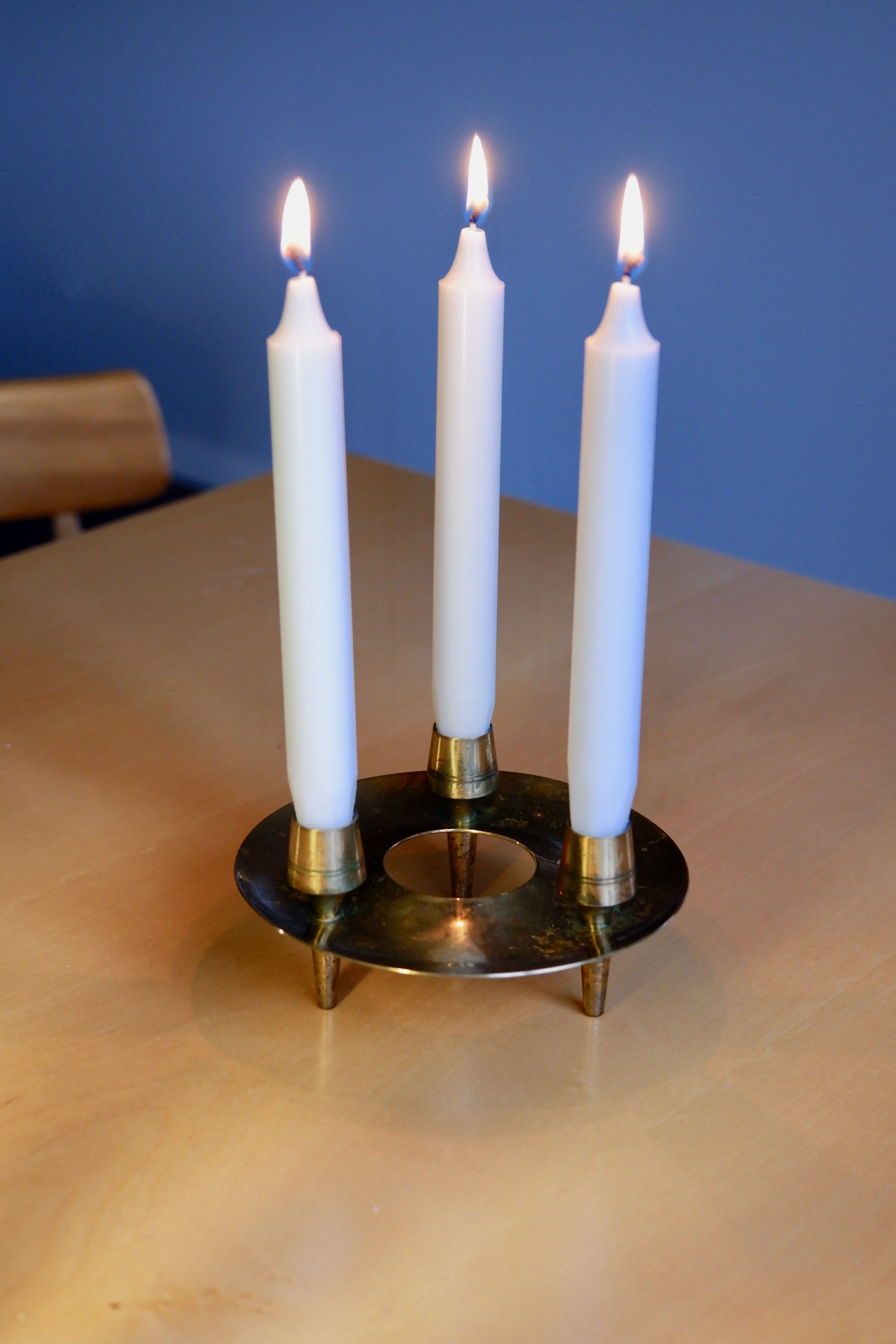 Paavo Tynell Brass Candle Holders for Taito.