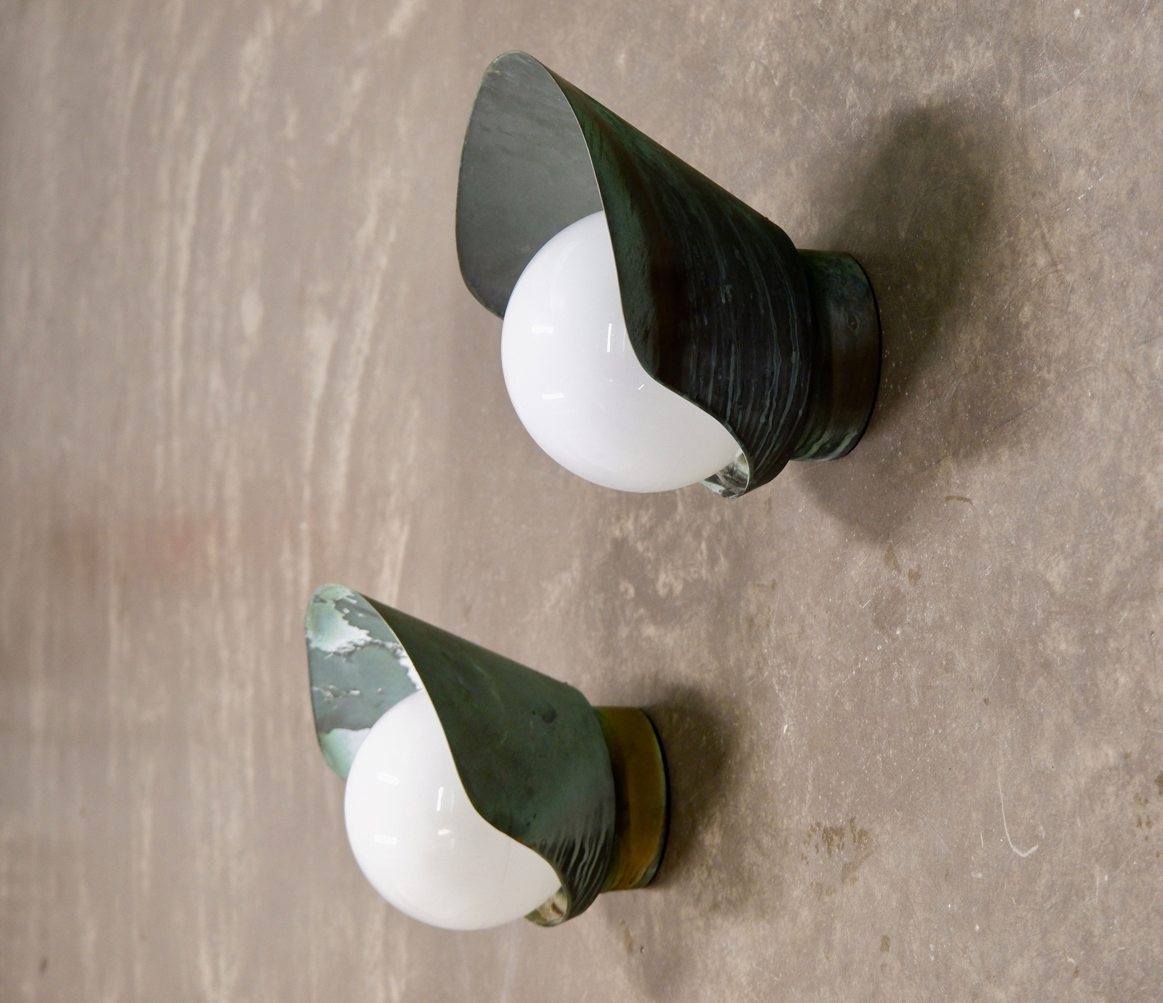 Paavo Tynell, pair of outside lamp model 7309 for Taito oy, circa 1940.