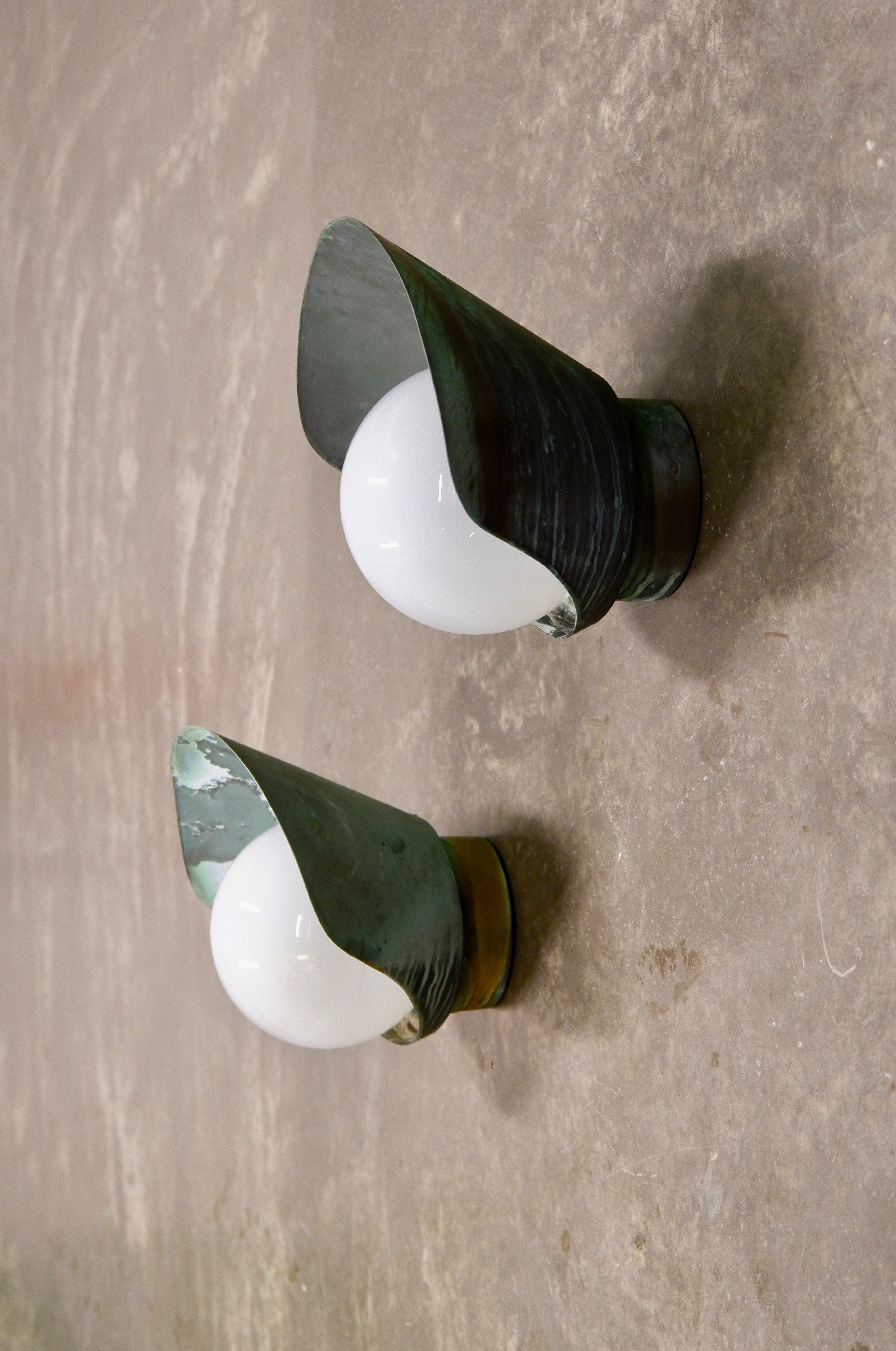 Paavo Tynell, pair of outside lamp model 7309 for Taito oy, circa 1940.