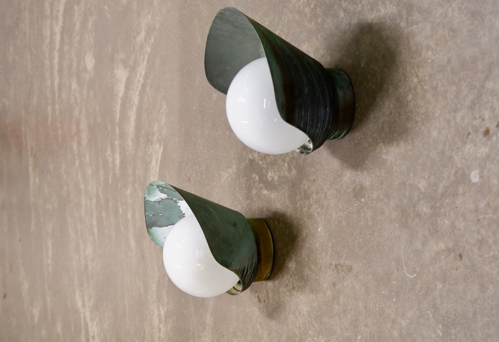 Paavo Tynell, pair of outside lamp model 7309 for Taito oy, circa 1940.