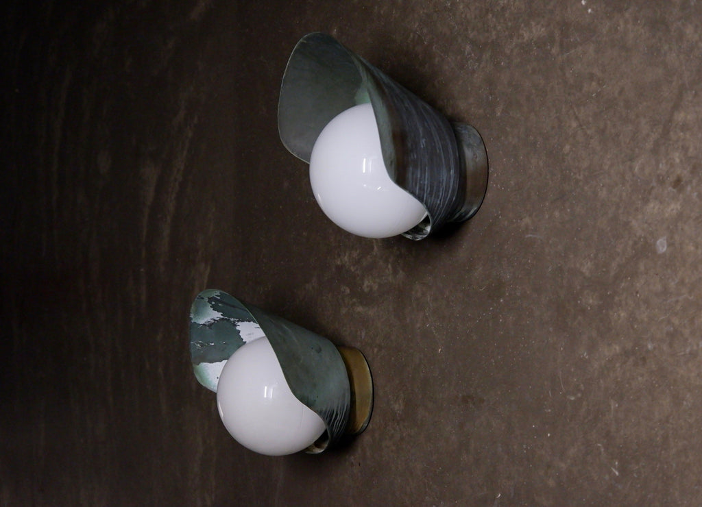 Paavo Tynell, pair of outside lamp model 7309 for Taito oy, circa 1940.