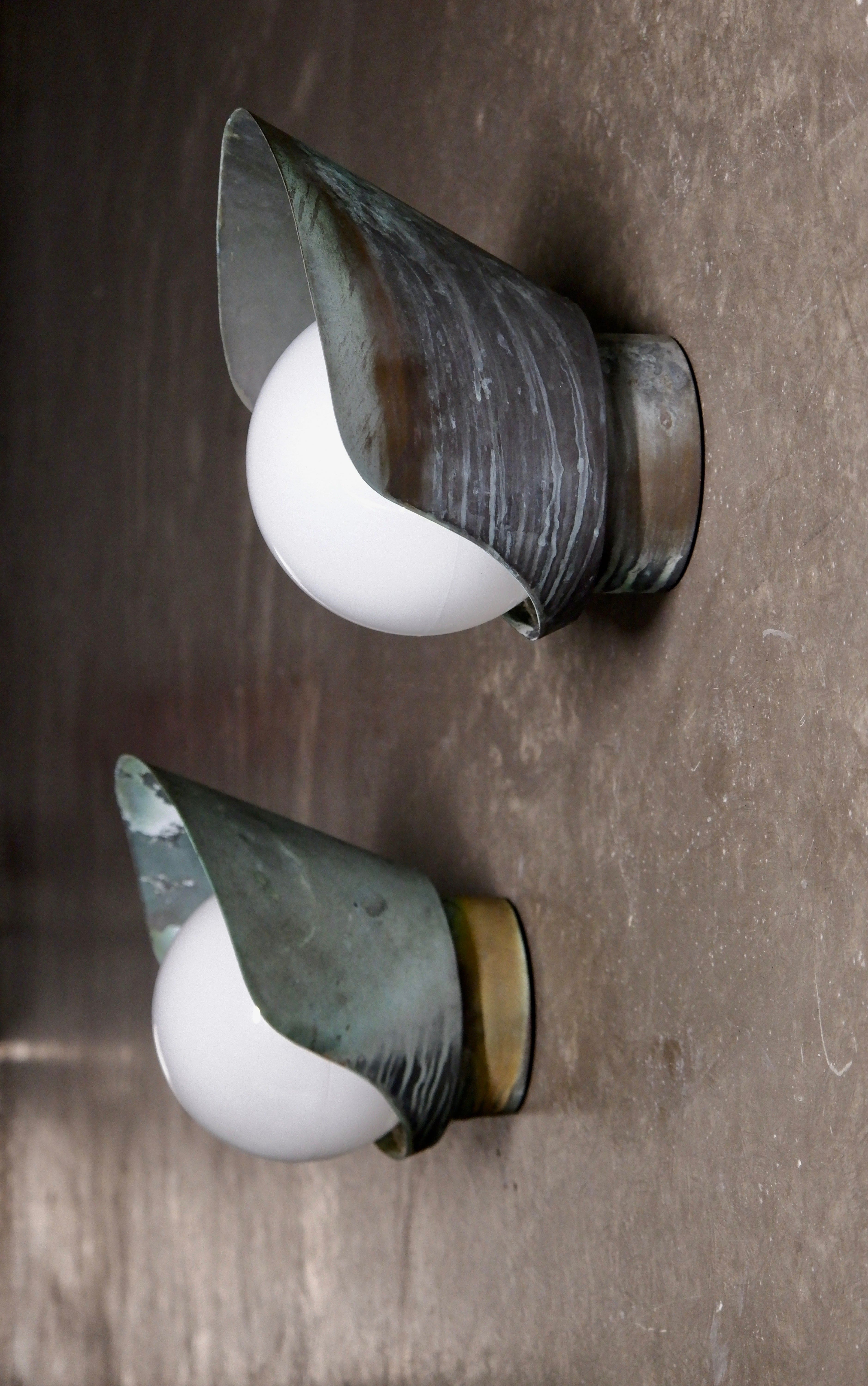Paavo Tynell, pair of outside lamp model 7309 for Taito oy, circa 1940.