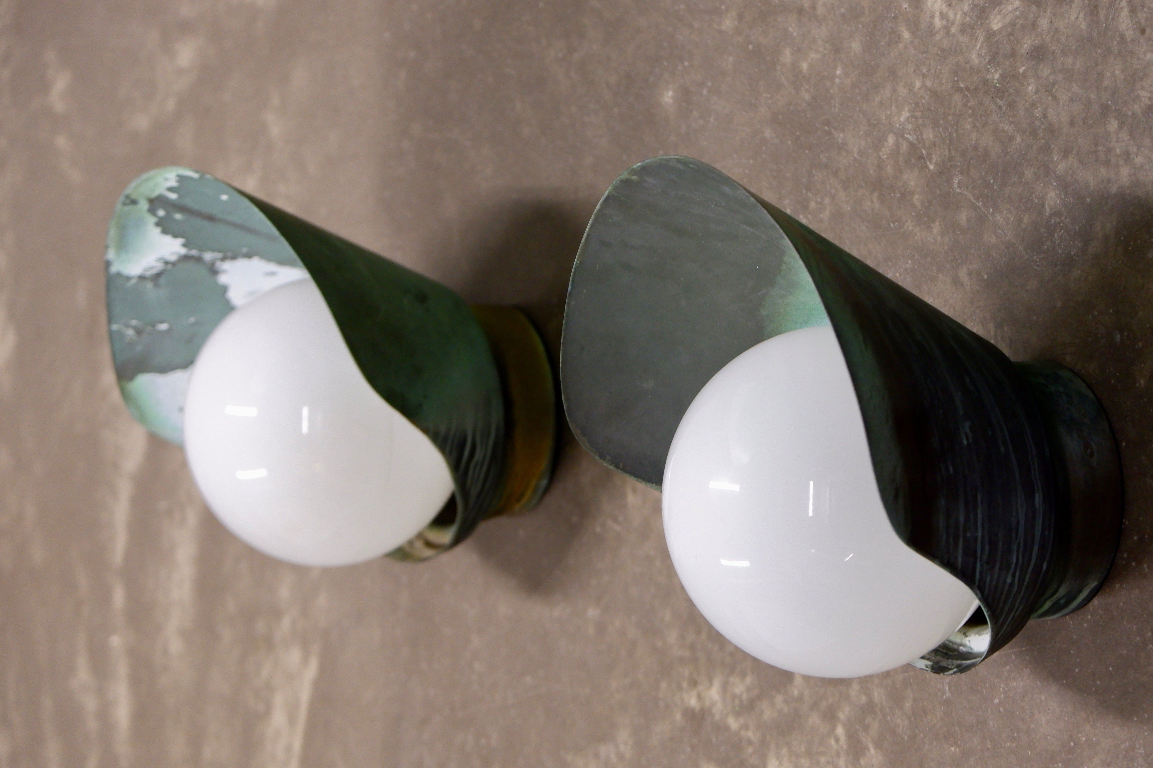 Paavo Tynell, pair of outside lamp model 7309 for Taito oy, circa 1940.