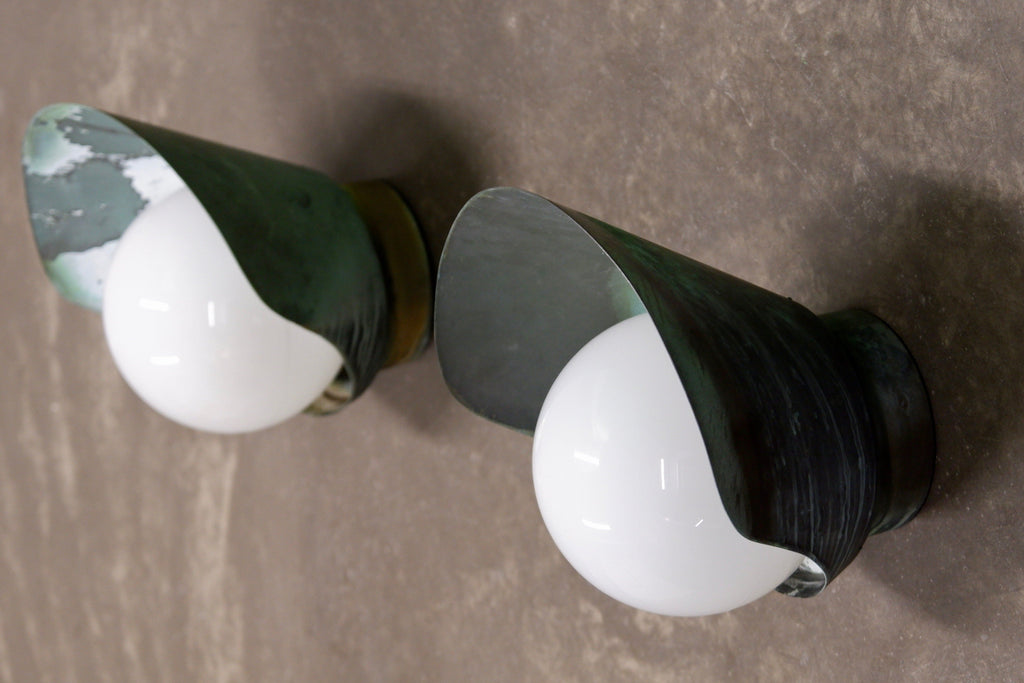 Paavo Tynell, pair of outside lamp model 7309 for Taito oy, circa 1940.