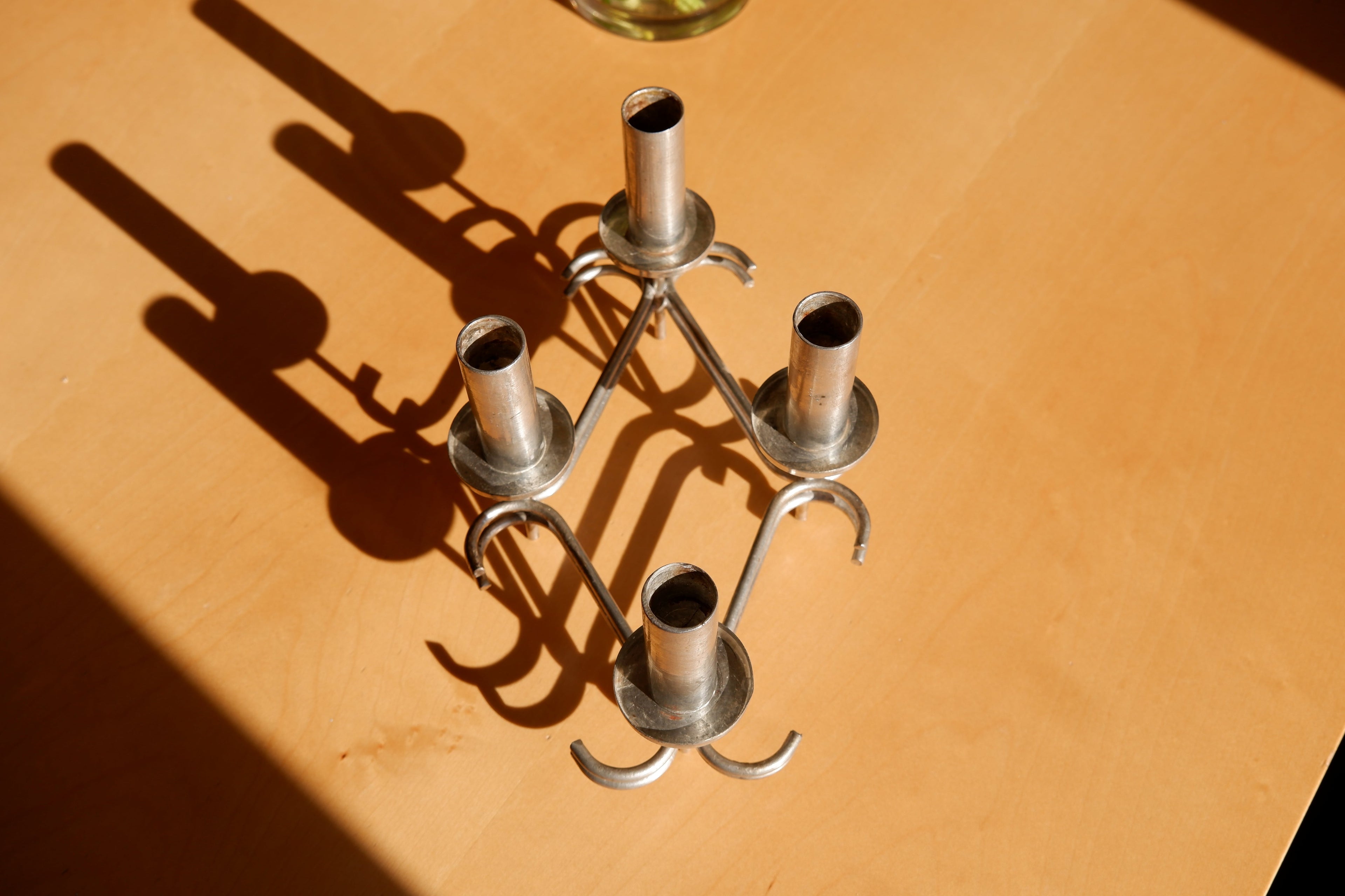 Paavo Tynell massive candelabre, nickel brass circa 1960