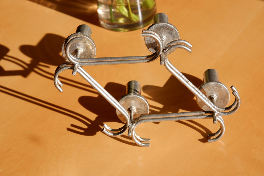 Paavo Tynell massive candelabre, nickel brass circa 1960