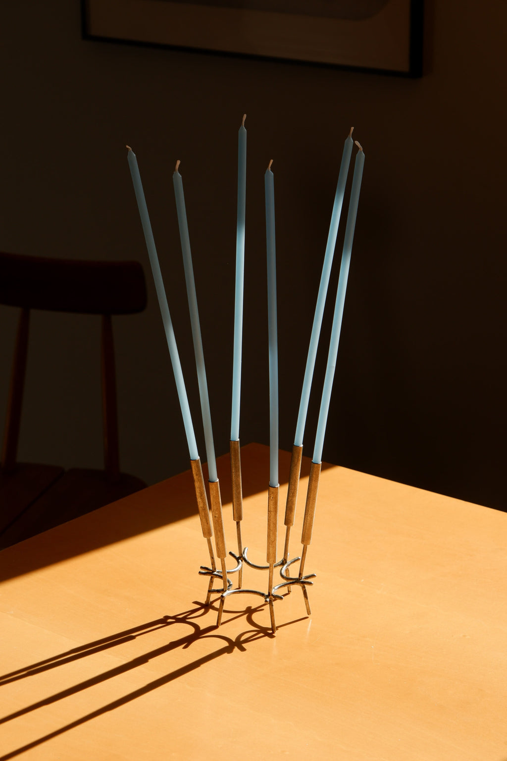 Paavo Tynell Candelabre, nikel brass circa 1960.