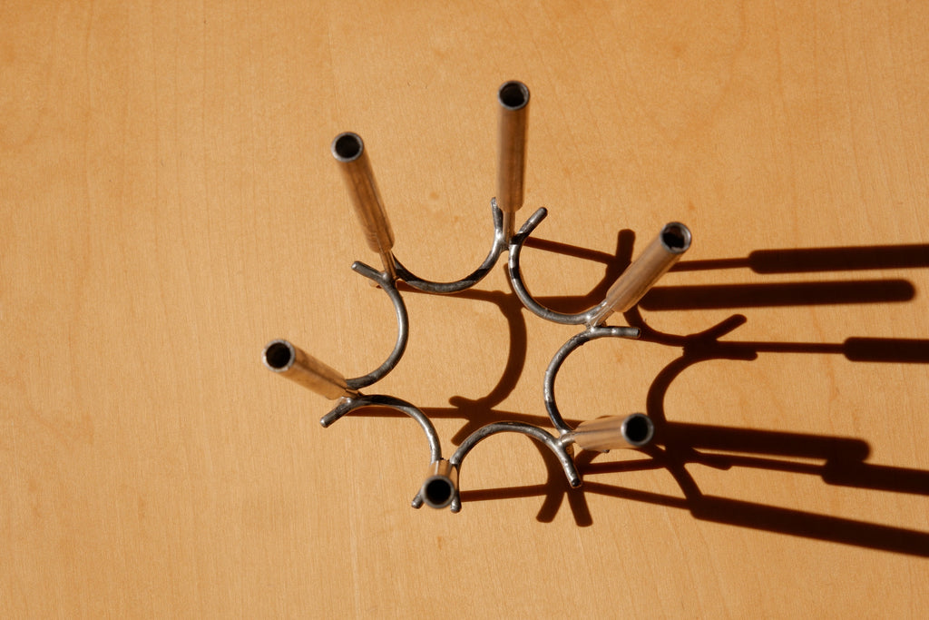 Paavo Tynell Candelabre, nikel brass circa 1960.