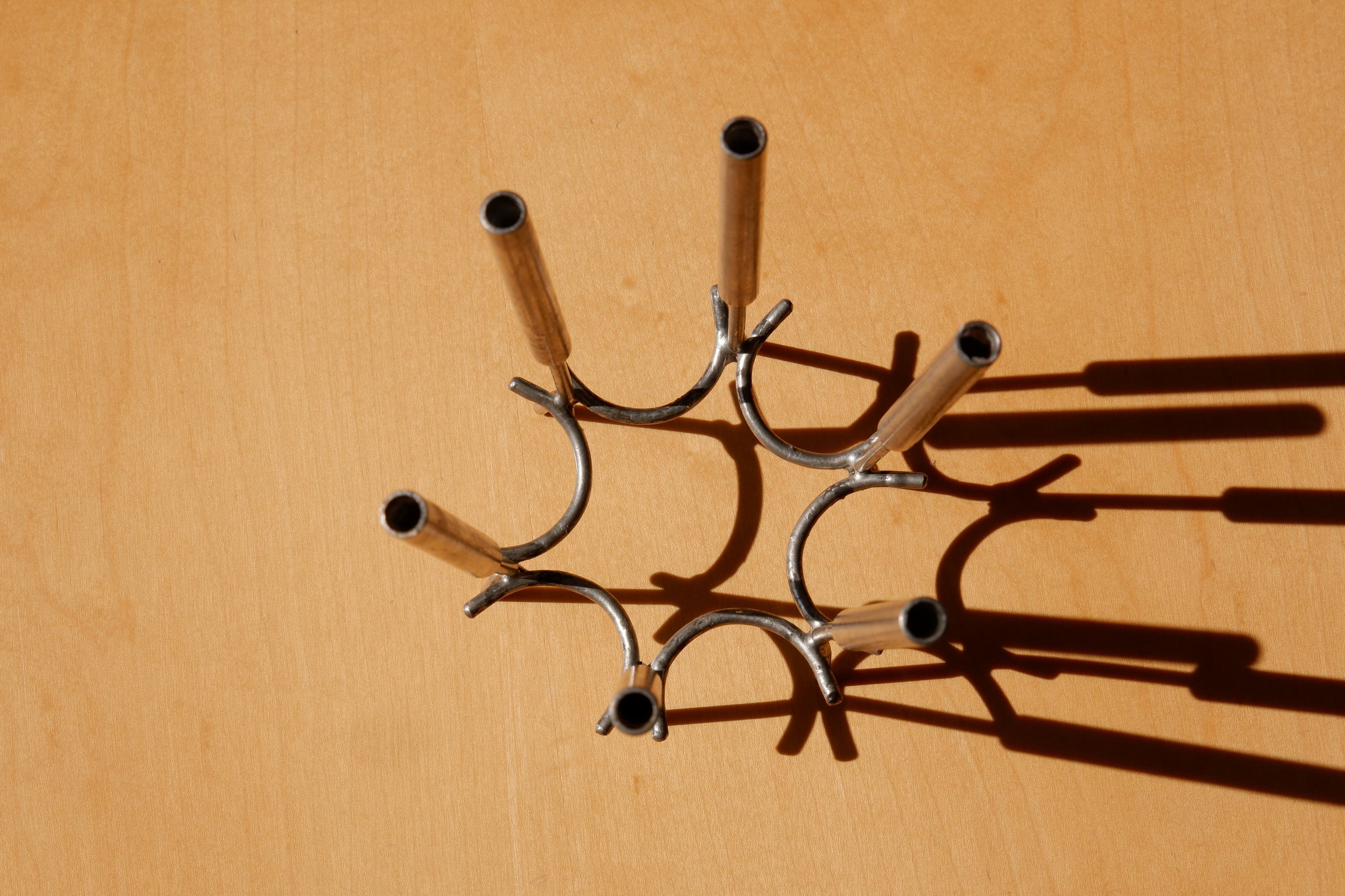 Paavo Tynell Candelabre, nikel brass circa 1960.