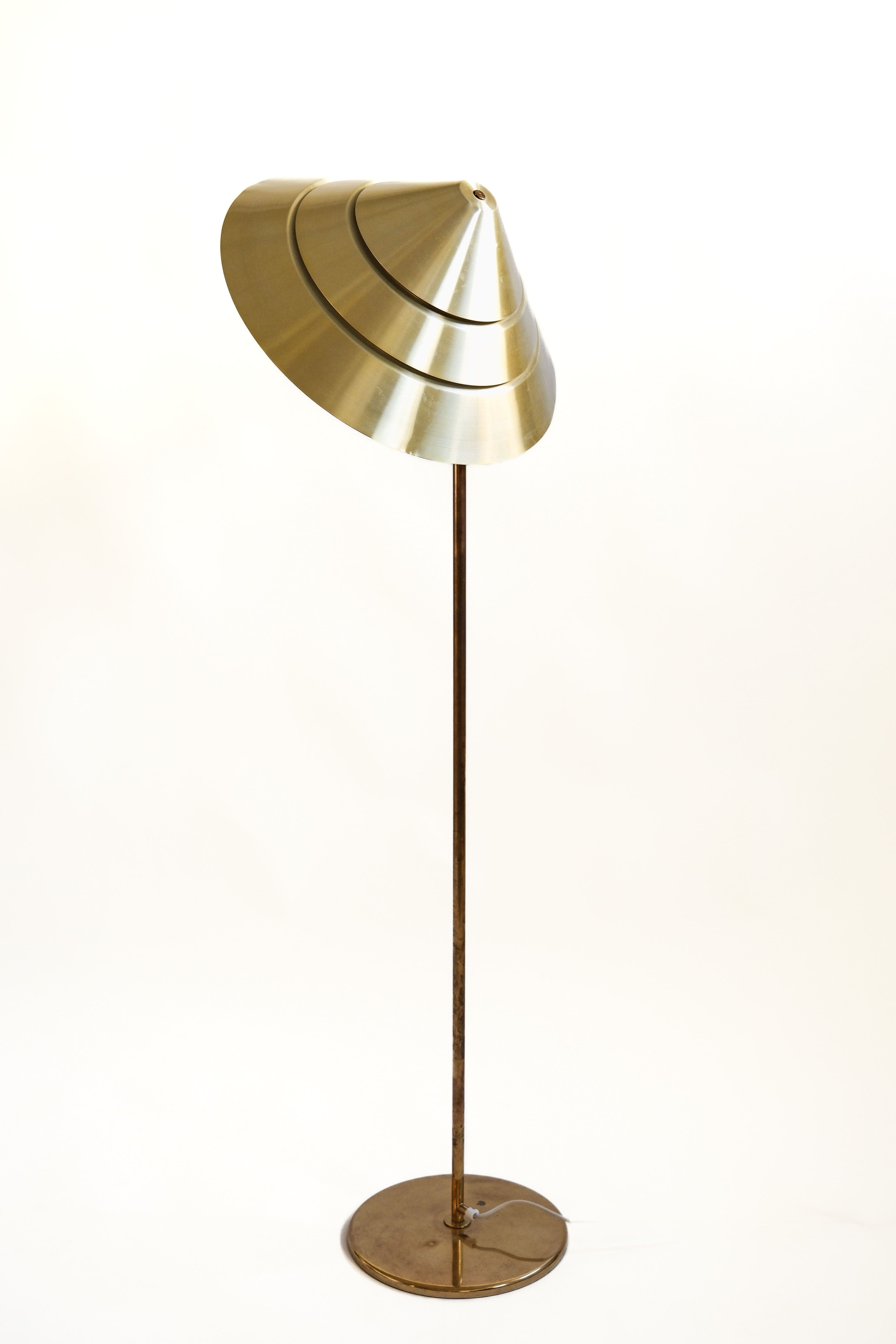 Hans Agne Jakobsson, brass floor lamp model Tropicana, circa 1970.