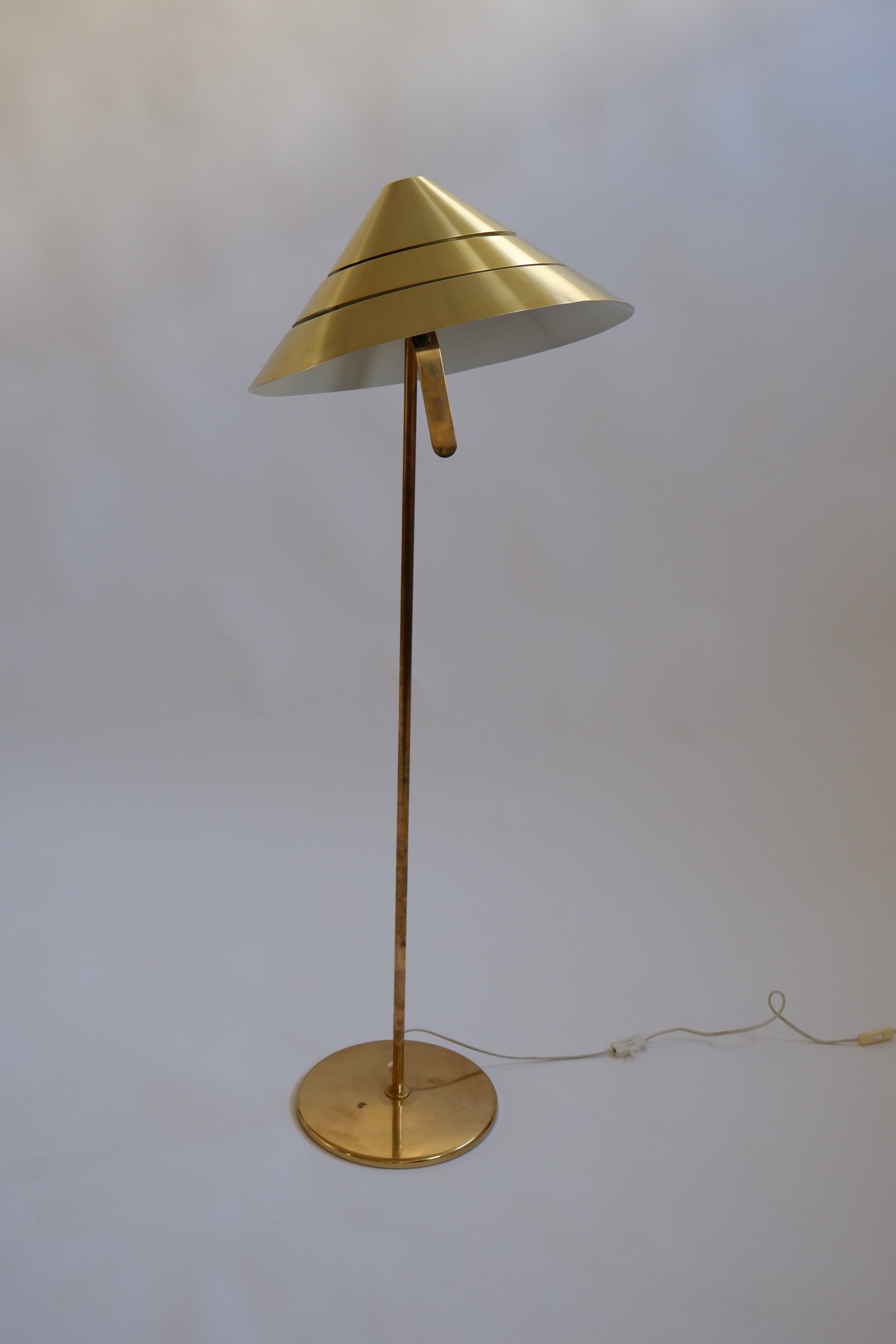 Hans Agne Jakobsson, brass floor lamp model Tropicana, circa 1970.