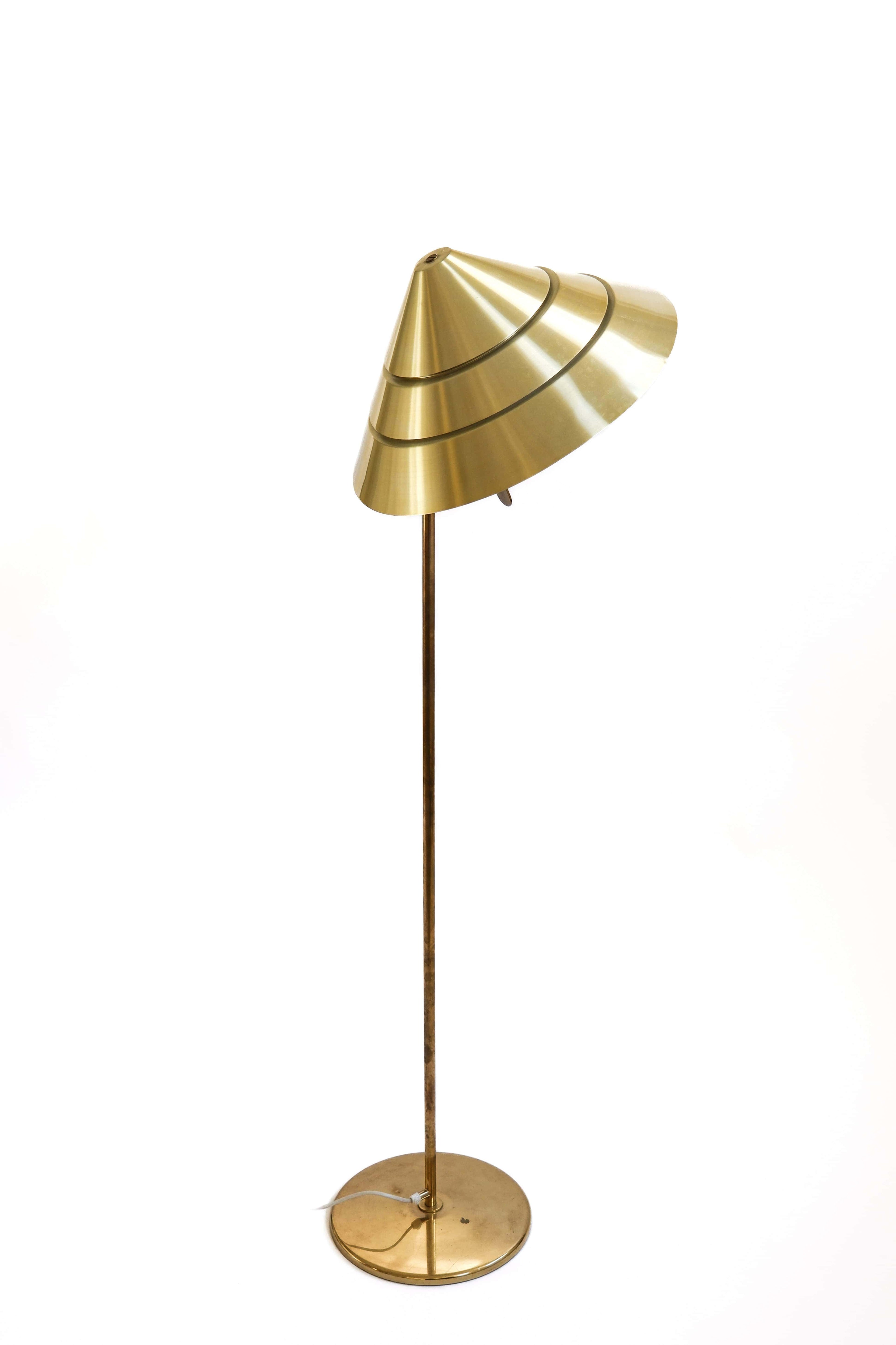 Hans Agne Jakobsson, brass floor lamp model Tropicana, circa 1970.