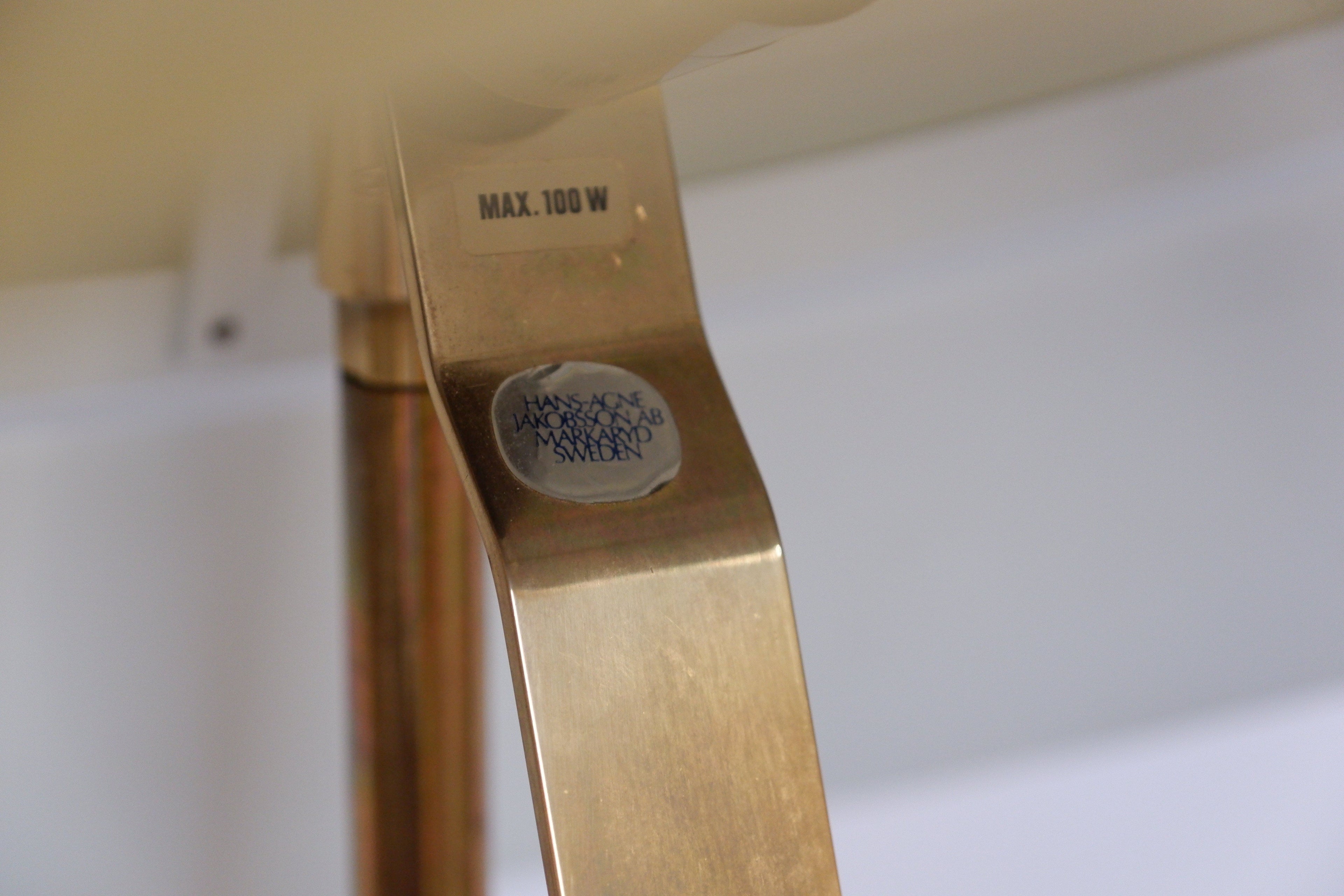 Hans Agne Jakobsson, brass floor lamp model Tropicana, circa 1970.