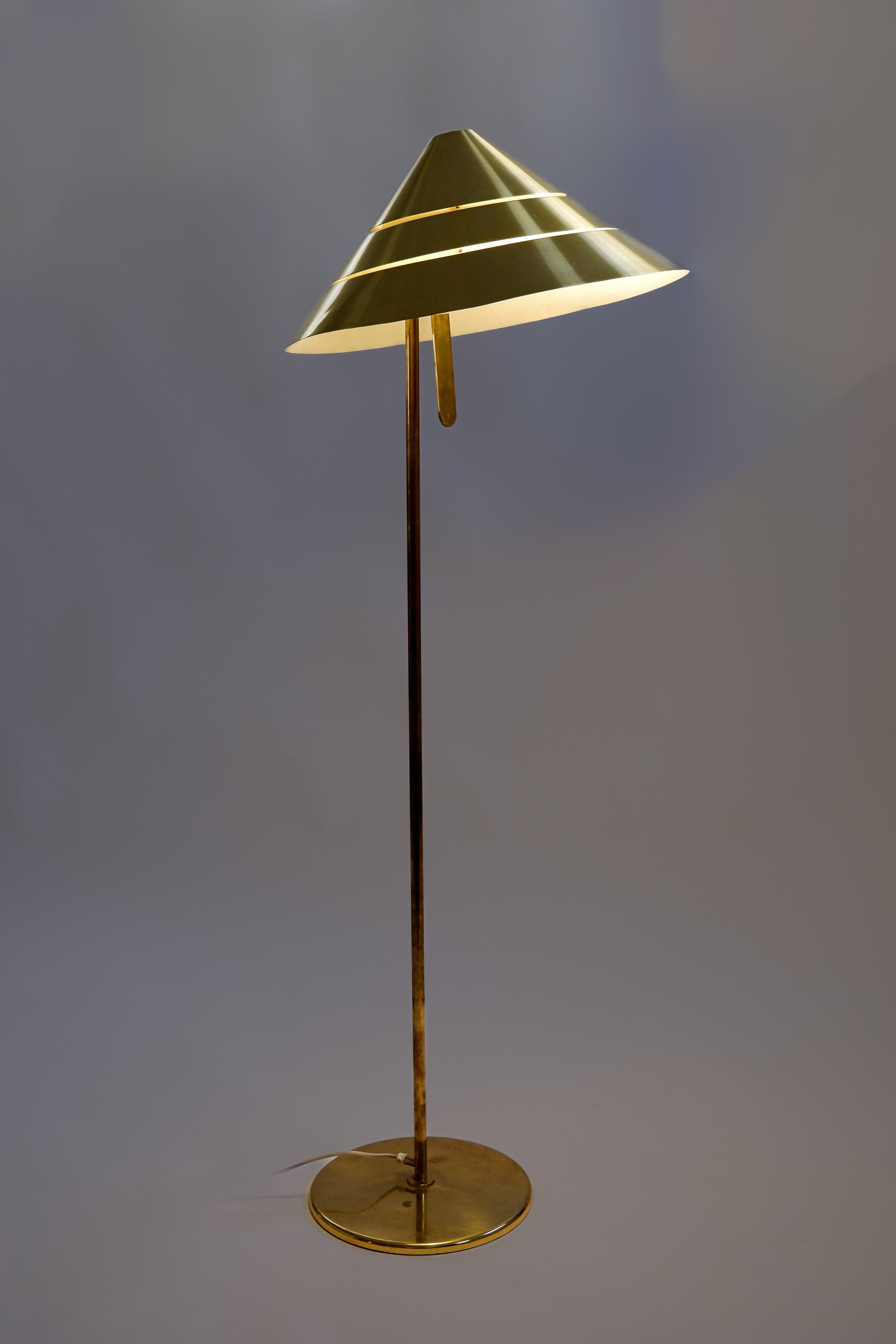 Hans Agne Jakobsson, brass floor lamp model Tropicana, circa 1970.