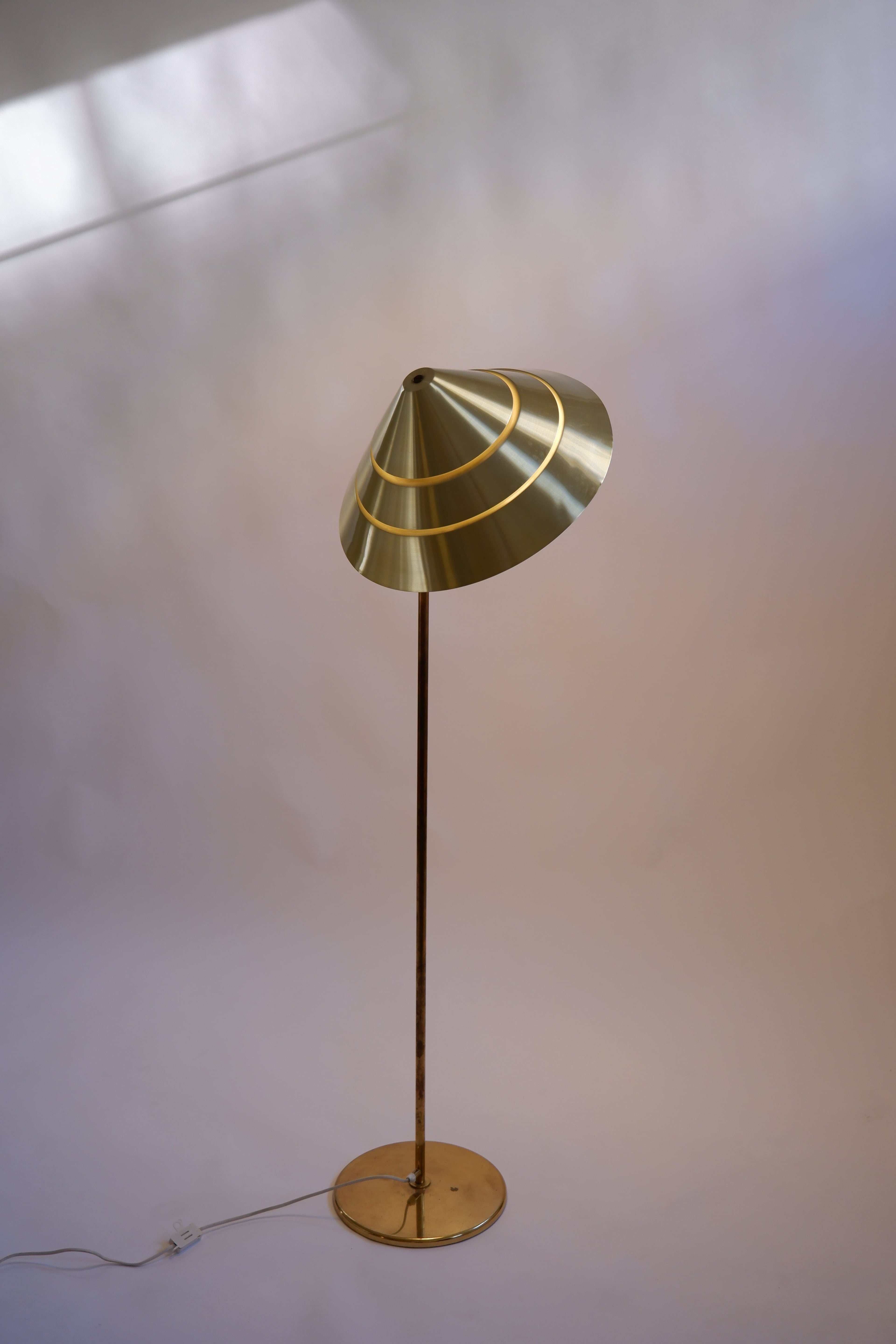Hans Agne Jakobsson, brass floor lamp model Tropicana, circa 1970.
