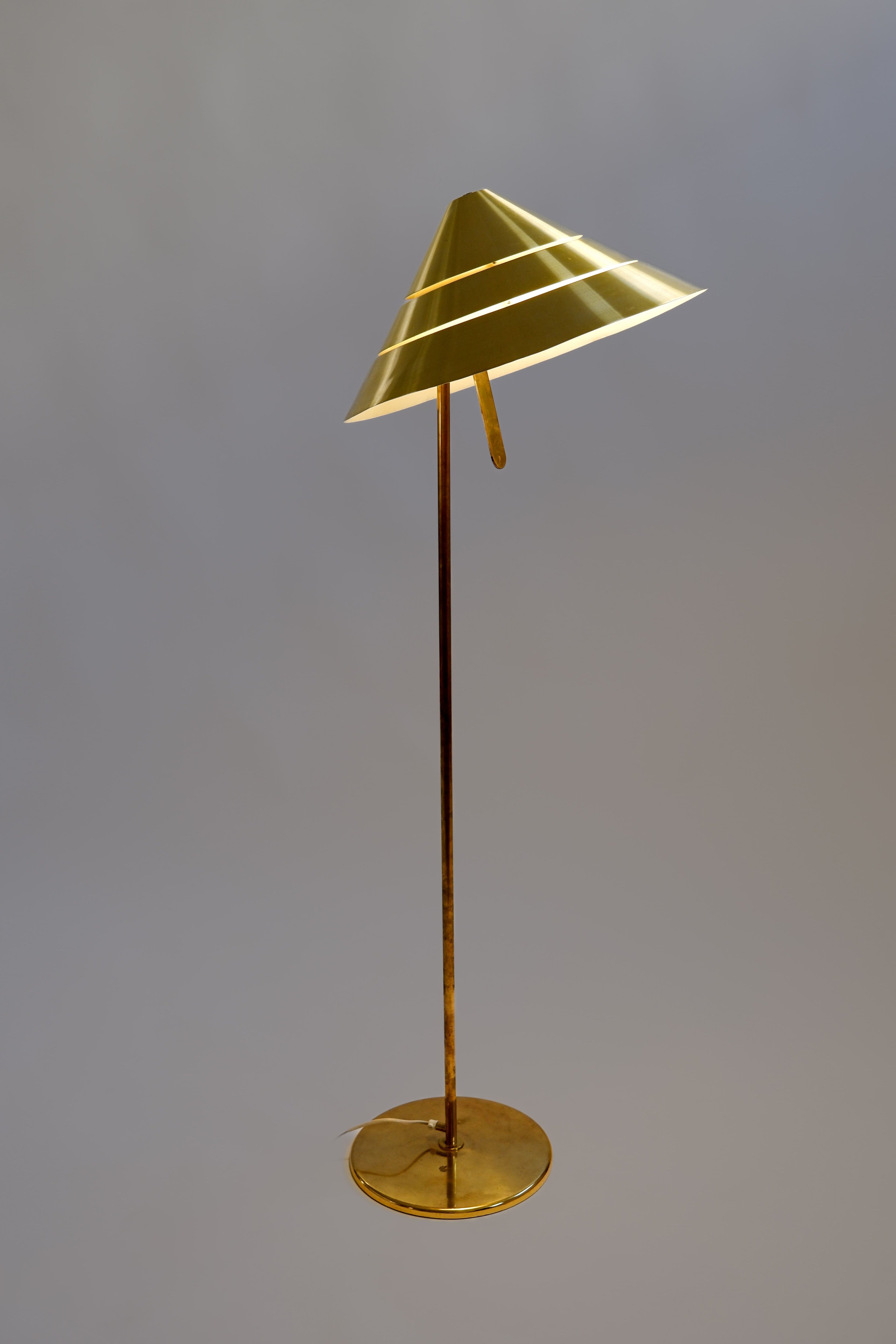 Hans Agne Jakobsson, brass floor lamp model Tropicana, circa 1970.