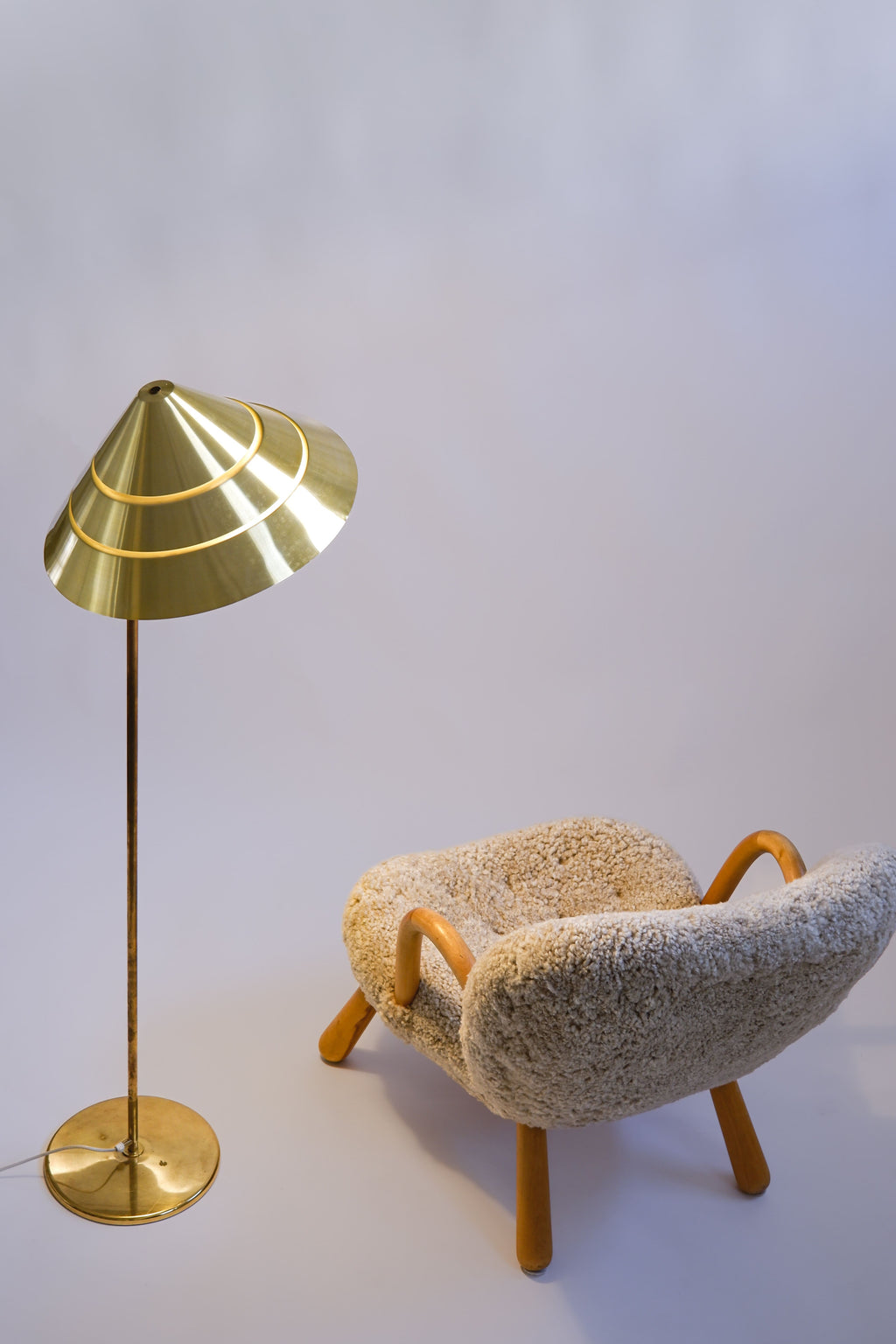 Hans Agne Jakobsson, brass floor lamp model Tropicana, circa 1970.