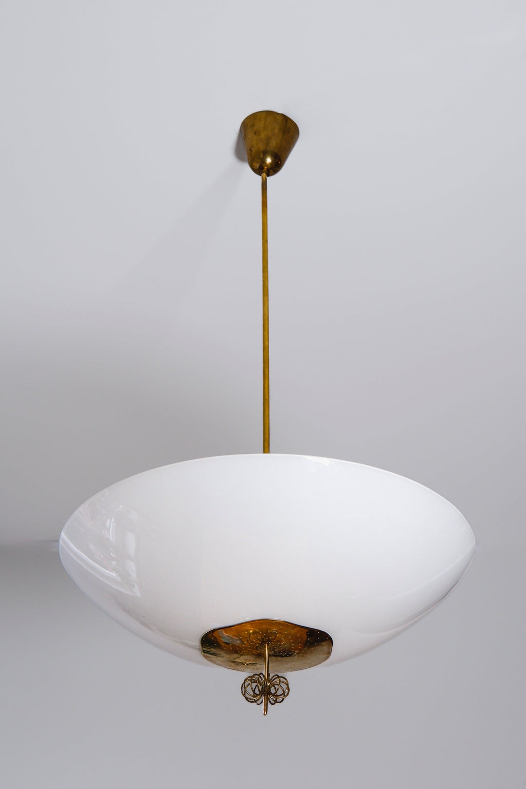 Paavo Tynell Oversized chandelier circa 1940, Opal & brass.