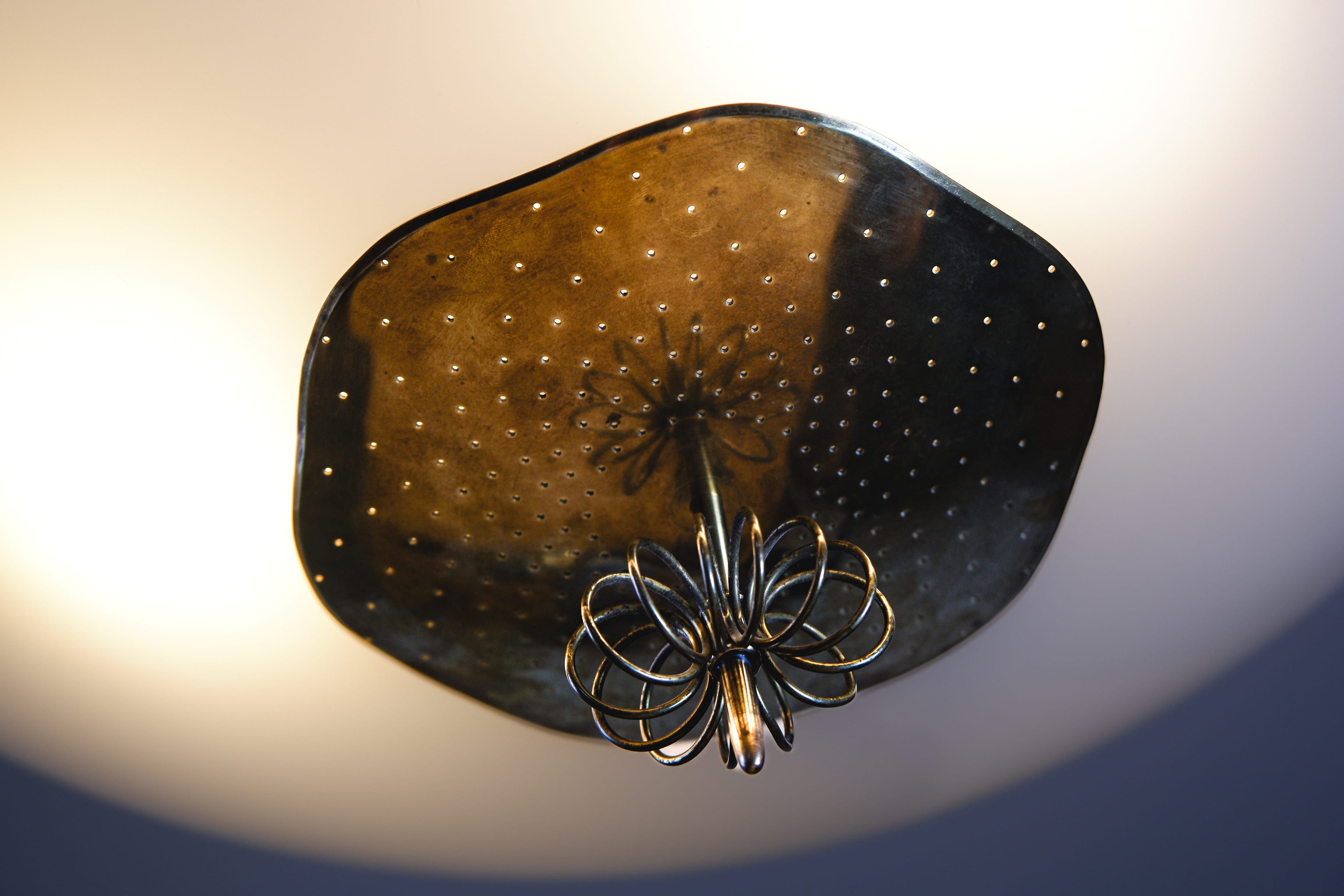 Paavo Tynell Oversized chandelier circa 1940, Opal & brass.