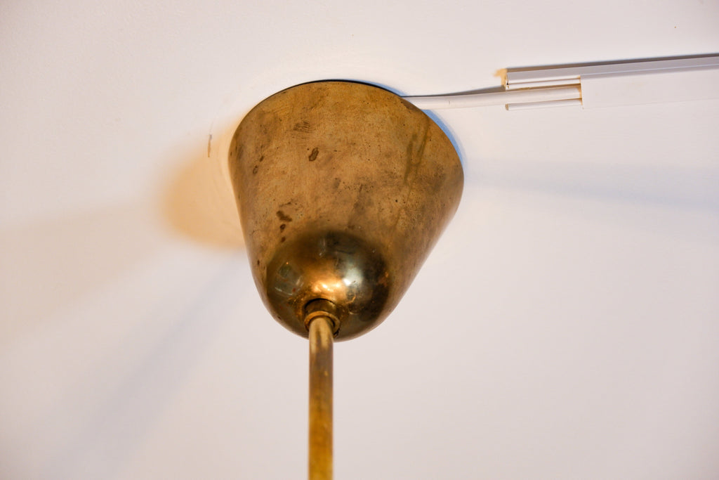 Paavo Tynell Oversized chandelier circa 1940, Opal & brass.